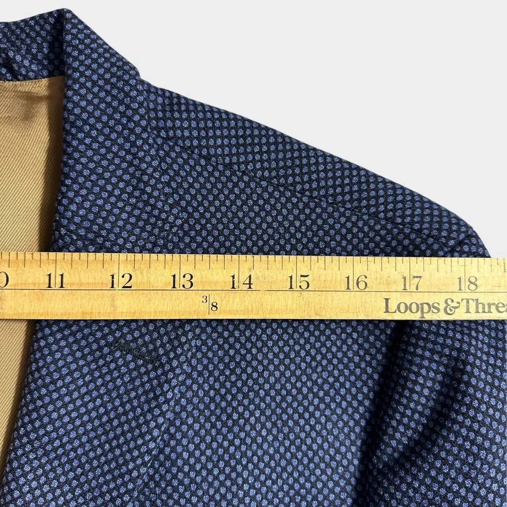 EREDI PISANO Made in Italy Mens Blazer 46 US Sport Coat 2-Button Jacket Blue